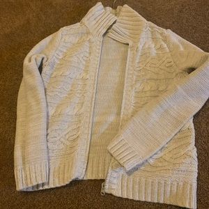 Grey Tan ZIP Sweater